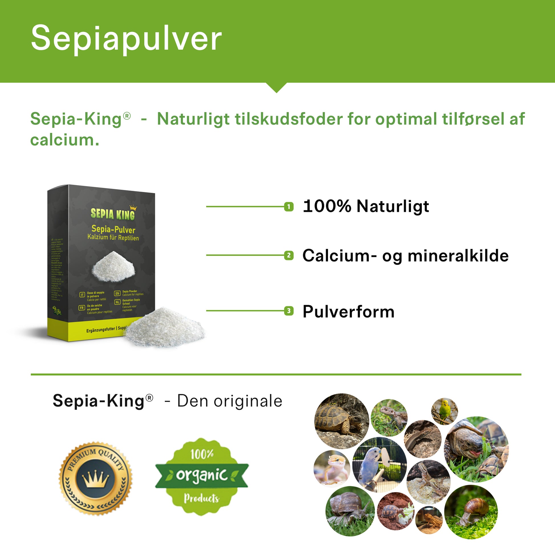 Sepiapulver indhold